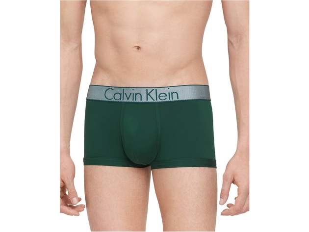 Calvin Klein Men's Customized Stretch Low-Rise Trunks Green Size Large