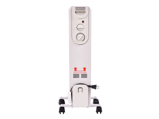 Costway 1500W Electric Oil Filled Radiator Space Heater 5-Fin Thermostat Room Radiant White
