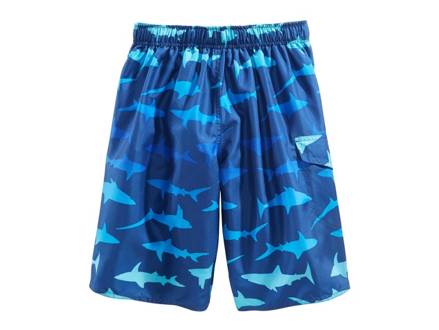 Laguna Big Boys Shark-Print Swim Trunks Blue Size Medium (10/12)