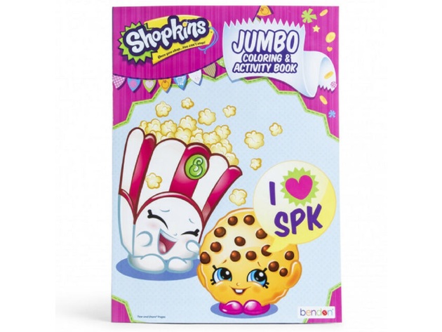 Coloring Book - Shopkins - Party Favors - 96 Pages - Popcorn & Cookie