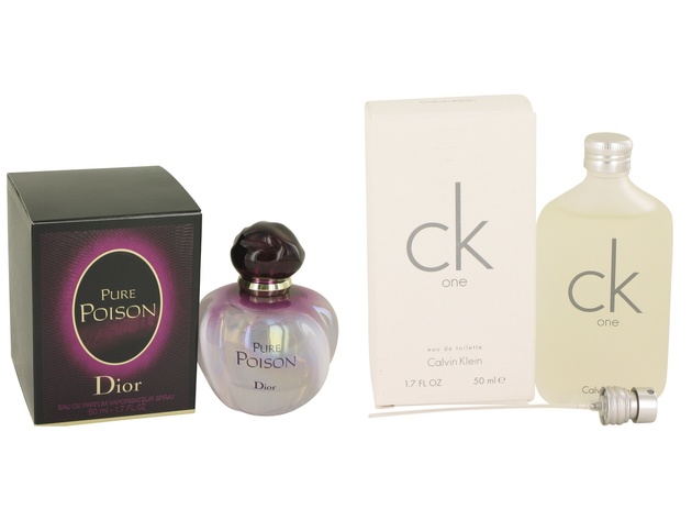 Gift set Pure Poison by Christian Dior Eau De Parfum Spray 1.7 oz And CK  ONE EDT Pour/Spray (Unisex) 1.7 oz