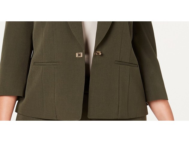 Kasper Women's Plus Size Turn-Key Blazer Green Size 2 Extra Large