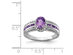 3/4 Carat (ctw) Natural Amethyst Ring with Synthetic White Topaz 1/4 Carat (ctw) in Sterling Silver - 7