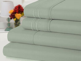 4-Piece Bamboo-Blend Comfort Luxury Sheet Set (Sage/King)