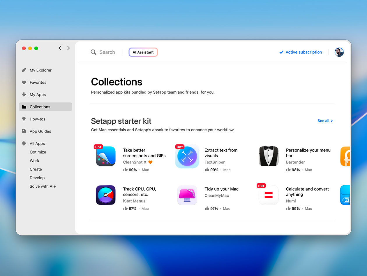 Setapp AI: 1-Year Subscription (Enthusiast Plan)