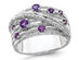 Purple Amethyst Ring Band 2/5 Carat (ctw) in Sterling Silver - 8