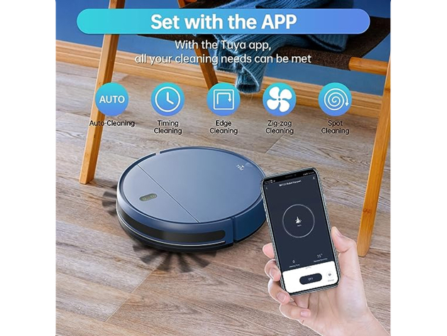 ZCWA 2-in-1 Robot Vacuum & Mop Combo with Wi-Fi/App/Alexa - Blue (Open Box)