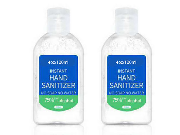 4oz Quick-Dry Hand Sanitizer with 75% Alcohol: 2-Pack