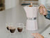 MILANO Stovetop Espresso Maker & EZ Latte Milk Frother Bundle Set (Blush Pink/12-Cup)