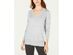 Maison Jules Women's Cotton V-Neck Tunic Sweater Gray Size Extra Small