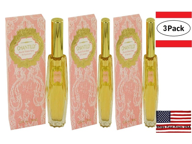 3 Pack CHANTILLY by Dana Eau De Toilette Spray 1 oz for Women