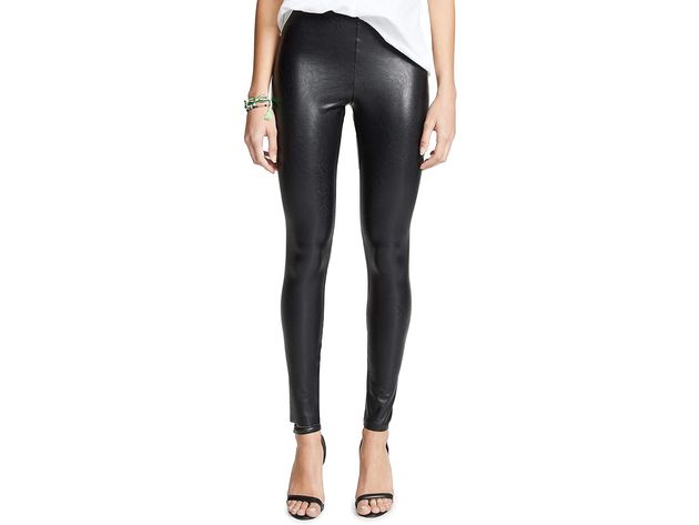 Commando Perfect Control Smoothing and Firming Style Faux Leather Leggings  Jet, Medium, Black