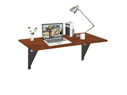 Costway 40''x14'' Wall-Mounted Desk Rubber Wood Dining Table Space Saving - Brown