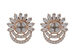 Princess Cut Oval Baguette Cubic Zirconia Stud Earrings (Rose Gold/2 Pairs)