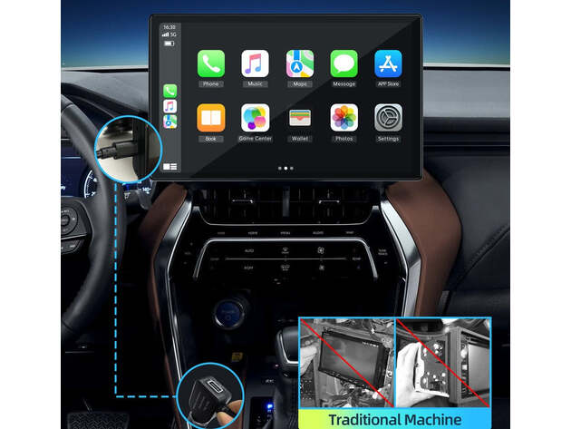 9" Wireless Car Display with Phone Mirroring, Apple CarPlay & Android Auto Compatibility