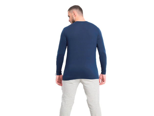 32 Degrees Men's Base Layer Crew Neck Shirt Deep Pacific Size Small
