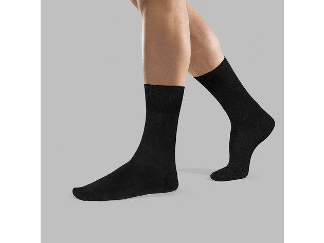 40 Pack of Jordefano Men Black Solid Plain Dress Socks - Black