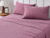 Kathy Ireland 4 Piece Heathered Jersey Knit Cotton Sheet Set (Full/Rose)