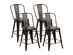 Costway Set of 4 Tolix Style Metal Dining Chairs w/ Wood Seat Kitchen Gun