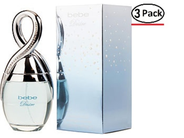 BEBE DESIRE by Bebe EAU DE PARFUM SPRAY 3.4 OZ for WOMEN(Package Of 3)