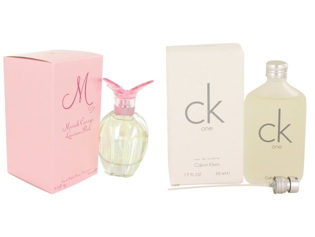 Gift set  Luscious Pink by Mariah Carey Eau De Parfum Spray 3.4 oz And  CK ONE EDT Pour/Spray (Unisex) 1.7 oz