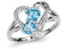 1.00 Carat (ctw) Blue Topaz Heart Promise Ring in Sterling Silver - 9