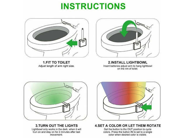 3-Pack Motion Sensor LED Toilet Bowl Night Light