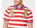 Reason Clothing Men's Striped Embroidered Polo Shirt Tiger Bay Red Size Small