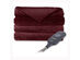 Sunbeam Microplush Comfy Toes Electric Heated Throw Blanket w Foot Pocket Garnet Red - Garnet