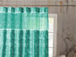 Ella Satin Look Microfiber Shower Curtain W/ Sheer Border /Hazy Aqua