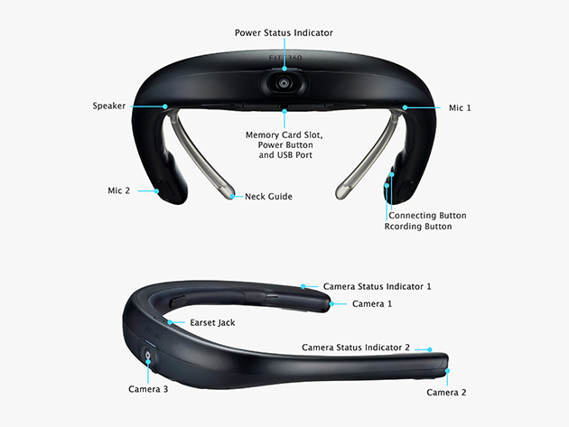 FITT360: Hands-Free Neckband Camera (Silver)