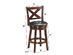 Costway Swivel Stool 24'' Counter Height X-Back Upholstered Dining Chair Kitchen Espresso 
