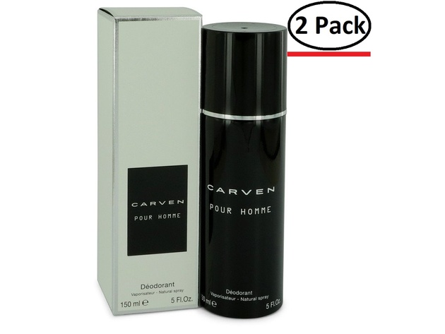 Carven Pour Homme by Carven Deodorant Spray 5 oz for Men (Package of 2)