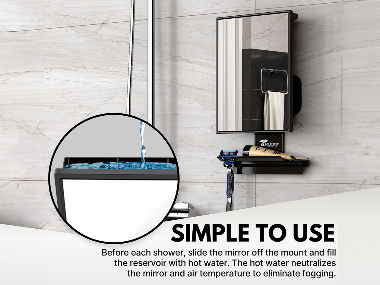 Deluxe Large Fogless Shower Shaving Mirror