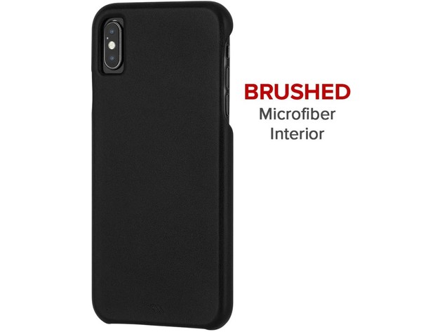 Case-Mate Apple iPhone XS Max Barely There Premium Genuine Leather Case, Smooth Black