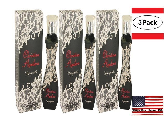 3 Pack Christina Aguilera Unforgettable by Christina Aguilera Eau De Parfum Spray 1.7 oz for Women