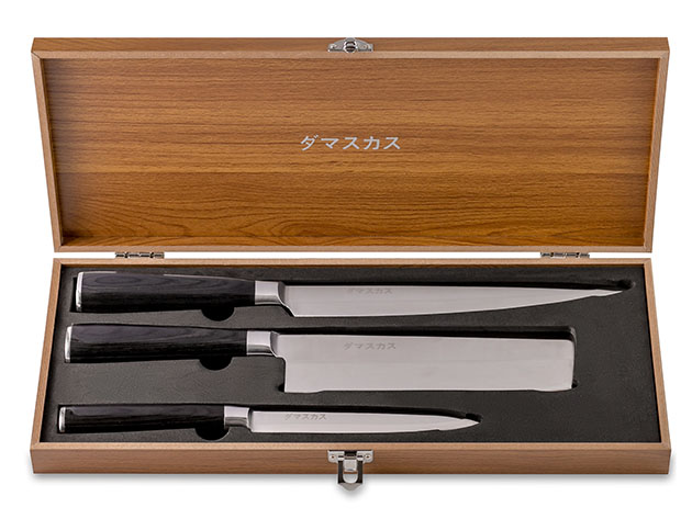 Damasukasu Japanese 3-Piece Master Chef Hanshu Knife Set