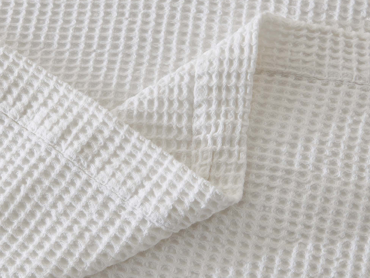 Vintage Cotton Waffle Blanket (Queen/White)