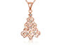 Swarovski Elements Pav'e Abstract Christmas Tree Necklace in 14KGold - rose gold