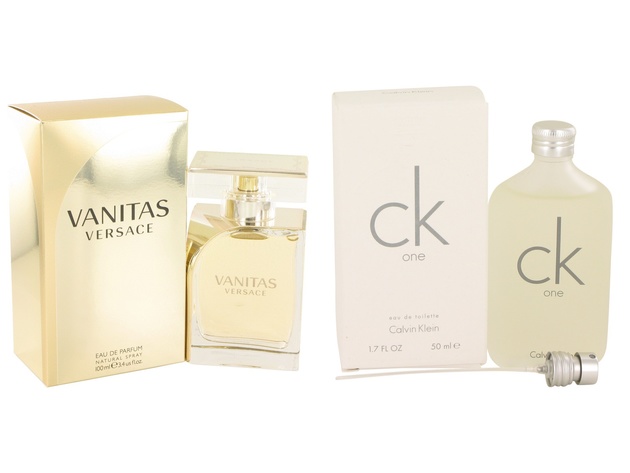 Gift set  Vanitas by Versace Eau De Parfum Spray 3.4 oz And  CK ONE EDT Pour/Spray (Unisex) 1.7 oz
