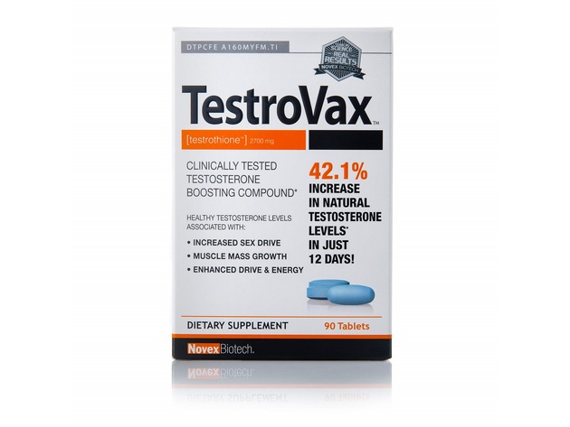 Novex Biotech Testrovax Tablets, Clinically Tested Testosterone Boosting Compound, Increase in Serum Testosterone Levels, 90 Count