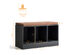 Costway 3-Cube Storage Box Organizer Shoe Bench w/ Padded Cushion Books Toys Decorations - Black