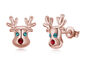 Swarovski Elements Rudolf The Reindeer Studs in 14K Gold Plating- Rose Gold