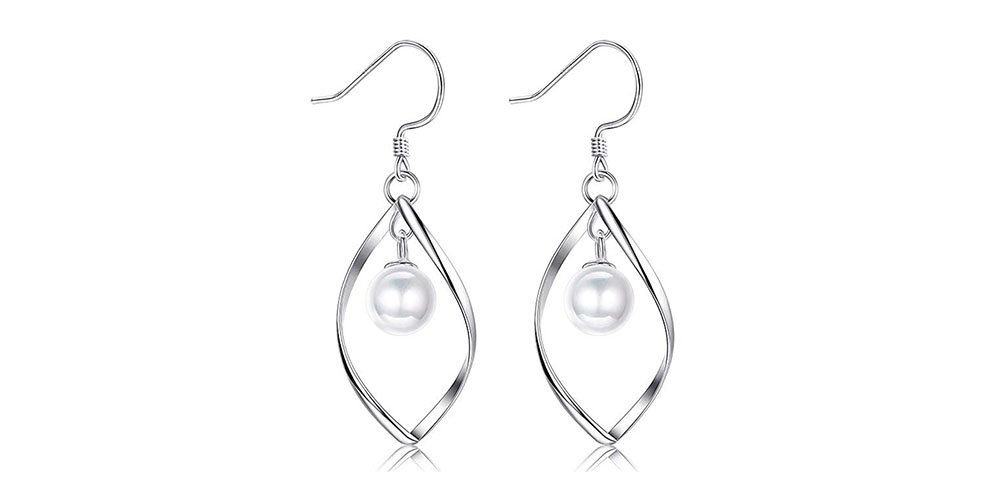 Pearl Drop Twist Drop Earrings