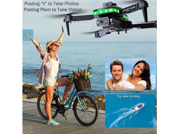 Wi-Fi FPV Selfie Drone with Two 4K HD Cameras & 1 Battery (Orange)