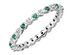 Lab Created Green Emerald Eternity Band Ring 1/5 Carat (ctw) in Sterling Silver - 10