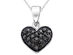 Black Diamond Heart Pendant Necklace 1/4 Carat (ctw) in 10K White Gold