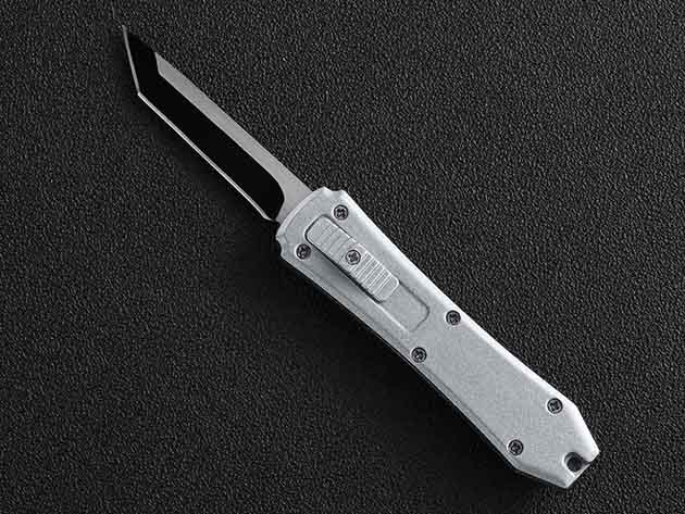 Xkarve AT Serrated Automatic Knife (Silver)