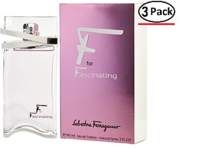 F FOR FASCINATING by Salvatore Ferragamo EDT SPRAY 3 OZ (Package Of 3)