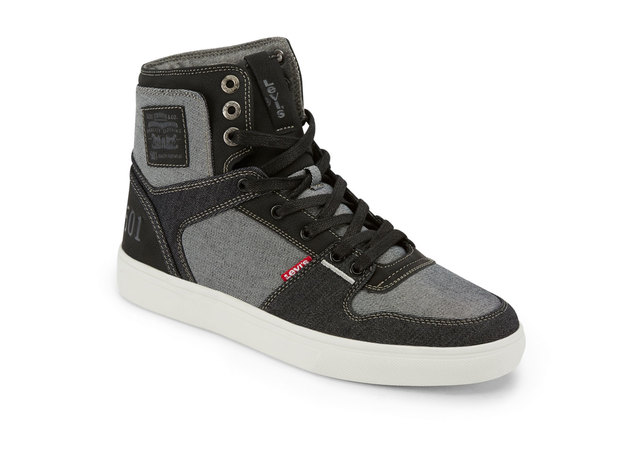 Levi's Mens Mason Hi 501 Fashion Denim Hightop Sneaker Shoe - 10 M Black/Charcoal